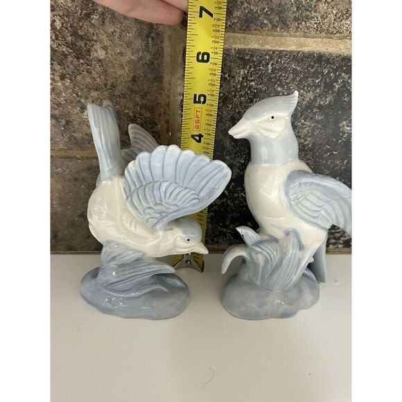 Vintage Artmark Blue Jay Porcelain Ceramic Bird Figurines Set of 2 - Picture 11 of 12